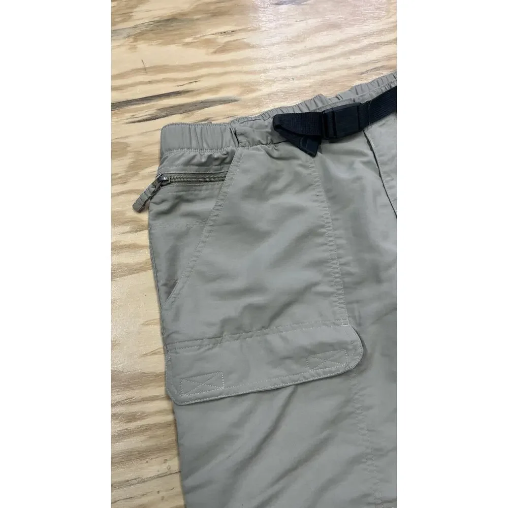 North Face Paramount Peak Convertible Hiking Pants Mens XL Beige Belted Outdoor
